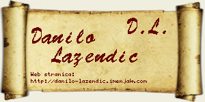 Danilo Lazendić vizit kartica